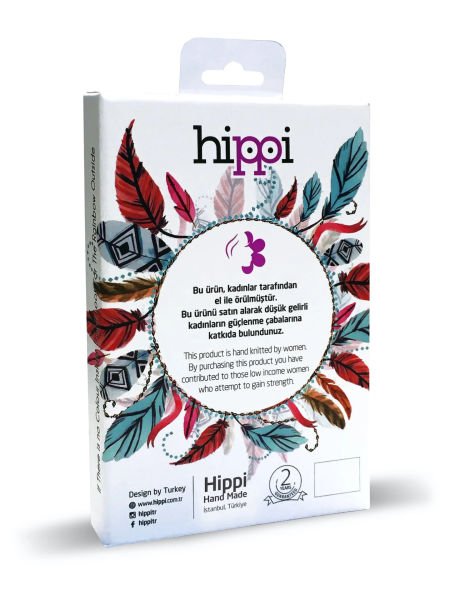 Hippi Renkli Örgü 110cm Telefon ve Çanta Askısı