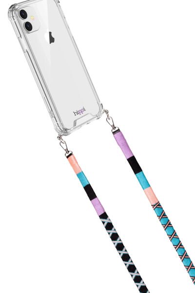 Hippi Renkli Örgü 110cm Telefon ve Çanta Askısı